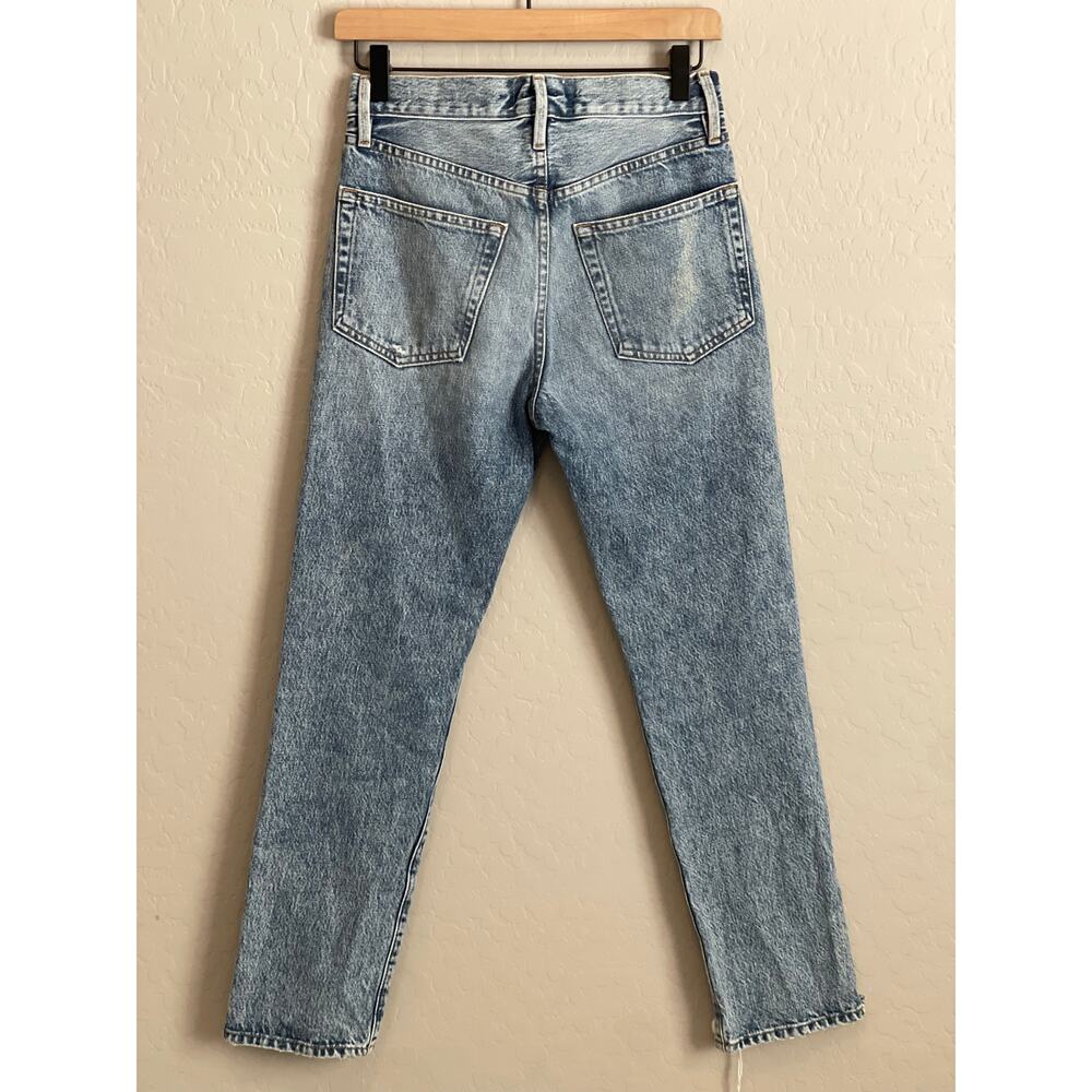 Women's Frame Le Original Distressed High Rise Straight Fit Denim - 24 - Picture 3 of 8